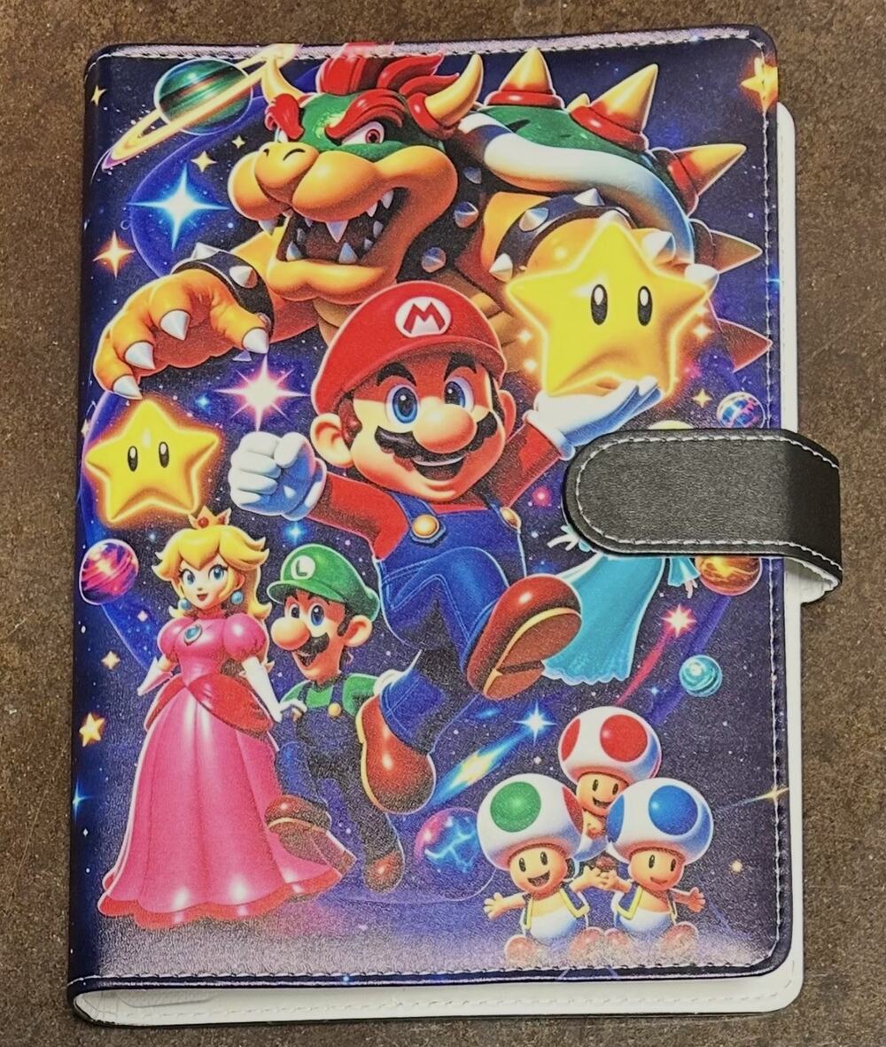Mario Luigi Nintendo size A5 Binder w/ stationery paper